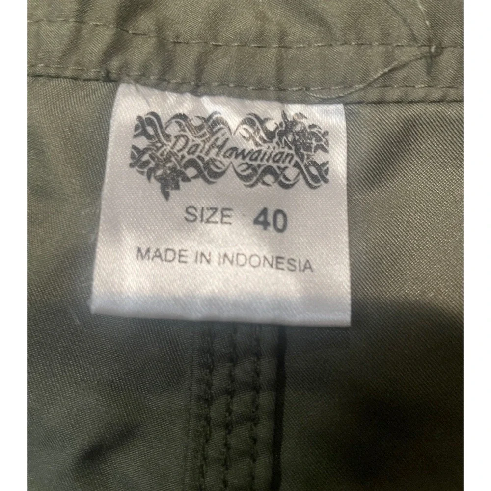 Da Hawaiian Mens Size 40 Board Shorts Olive Green Tribal Turtle Cargo Trunks